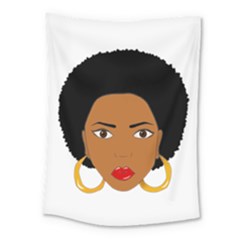 African American Woman With ?urly Hair Medium Tapestry by bumblebamboo
