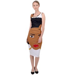 African American Woman With ?urly Hair Sleeveless Pencil Dress by bumblebamboo