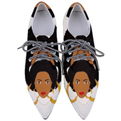 African American Woman With ?urly Hair Pointed Oxford Shoes by bumblebamboo