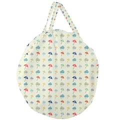 Clouds And Umbrellas Seasons Pattern Giant Round Zipper Tote by Pakrebo