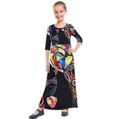Design 3 Kids  Quarter Sleeve Maxi Dress by TajahOlsonDesigns