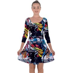 Tajah Olson Designs  Quarter Sleeve Skater Dress by TajahOlsonDesigns