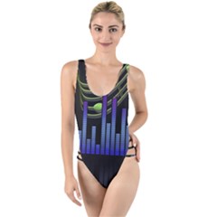 Speakers Music Sound High Leg Strappy Swimsuit