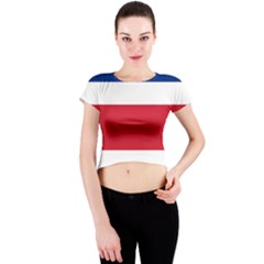 Costa Rica Flag Crew Neck Crop Top by FlagGallery