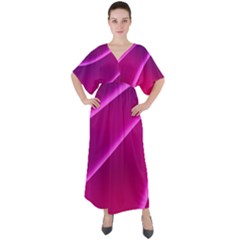Pattern Purple Design V-neck Boho Style Maxi Dress by Pakrebo