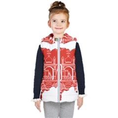 Afghanistan Flag Map Kids  Hooded Puffer Vest by abbeyz71