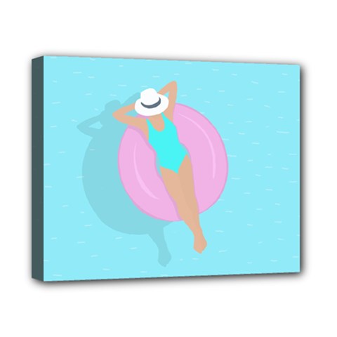 Lady In The Pool Canvas 10  X 8  (stretched) by Valentinaart