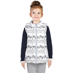 Notes Lines Music Kids  Hooded Puffer Vest
