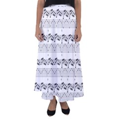 Notes Lines Music Flared Maxi Skirt