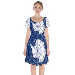 Flag Of The Antarctic Treaty Short Sleeve Bardot Dress by abbeyz71