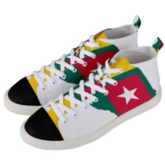 Togo Flag Map Geography Outline Men s Mid-top Canvas Sneakers