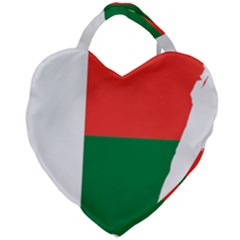Madagascar Flag Map Geography Giant Heart Shaped Tote by Sapixe