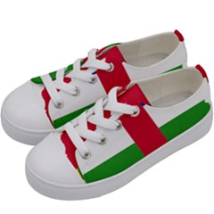 Central African Republic Flag Map Kids  Low Top Canvas Sneakers by Sapixe