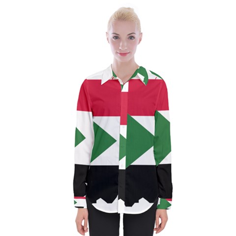 Sudan Flag Map Geography Outline Womens Long Sleeve Shirt by Sapixe