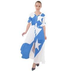 Somalia Flag Map Geography Outline Waist Tie Boho Maxi Dress