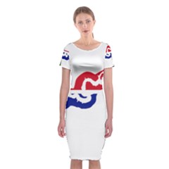 Gambia Flag Map Geography Outline Classic Short Sleeve Midi Dress by Sapixe