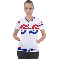 Gambia Flag Map Geography Outline Short Sleeve Zip Up Jacket