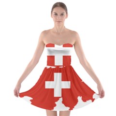 Switzerland Country Europe Flag Strapless Bra Top Dress by Sapixe