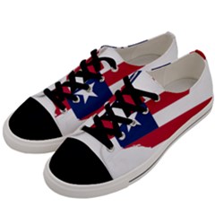 Liberia Flag Map Geography Outline Men s Low Top Canvas Sneakers by Sapixe