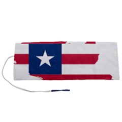 Liberia Flag Map Geography Outline Roll Up Canvas Pencil Holder (s)