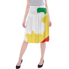 Congo Flag Map Geography Outline Midi Beach Skirt by Sapixe