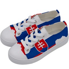 Slovakia Country Europe Flag Kids  Low Top Canvas Sneakers by Sapixe