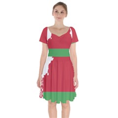 Belarus Country Europe Flag Short Sleeve Bardot Dress