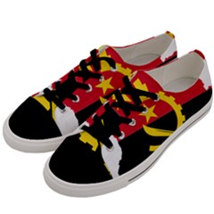 Angola Flag Map Geography Outline Men s Low Top Canvas Sneakers by Sapixe
