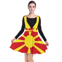 Macedonia Country Europe Flag Plunge Pinafore Dress