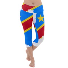 Democratic Republic Of The Congo Flag Lightweight Velour Capri Yoga Leggings