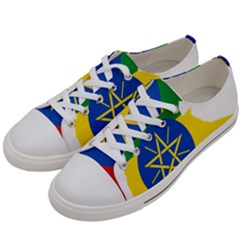 Ethiopia Flag Map Geography Women s Low Top Canvas Sneakers by Sapixe