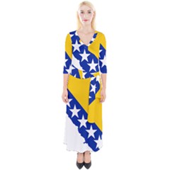 Bosnia And Herzegovina Country Quarter Sleeve Wrap Maxi Dress