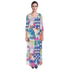 Colorful Crayons                                Quarter Sleeve Maxi Dress by LalyLauraFLM