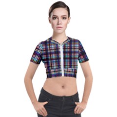 Textile Fabric Pictures Pattern Short Sleeve Cropped Jacket