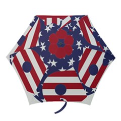 Yang Yin America Flag Abstract Mini Folding Umbrellas by Sapixe