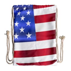 America Usa United States Flag Drawstring Bag (large) by Sapixe