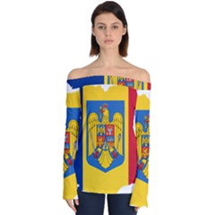 Romania Country Europe Flag Off Shoulder Long Sleeve Top