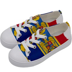 Romania Country Europe Flag Kids  Low Top Canvas Sneakers