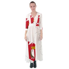 Malta Country Europe Flag Borders Button Up Maxi Dress by Sapixe