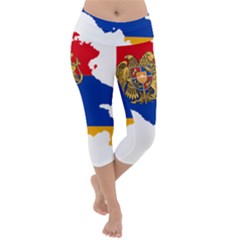 Borders Country Flag Geography Map Lightweight Velour Capri Yoga Leggings by Sapixe