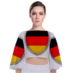 Flag German Germany Country Symbol Tie Back Butterfly Sleeve Chiffon Top by Sapixe