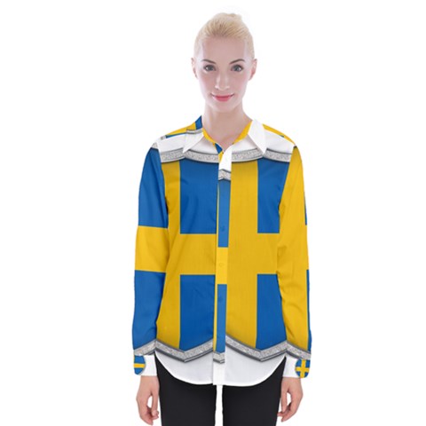 Flag Sweden Country Swedish Symbol Womens Long Sleeve Shirt by Sapixe
