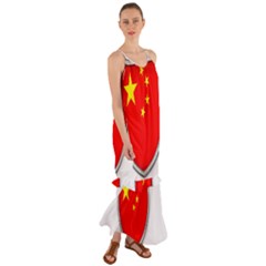 Flag China Country Nation Asia Cami Maxi Ruffle Chiffon Dress by Sapixe