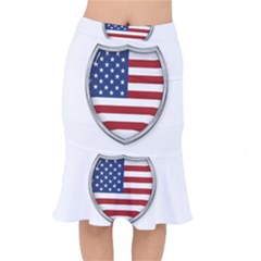 Flag Usa America American National Short Mermaid Skirt