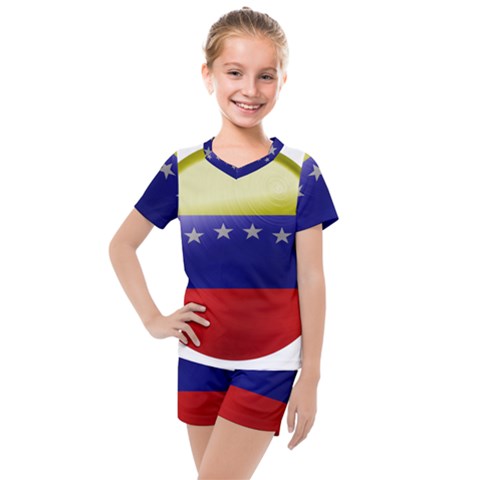 Venezuela Flag Country Nation Kids  Mesh Tee And Shorts Set by Sapixe