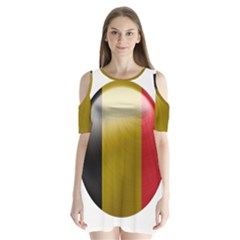 Belgium Flag Country Europe Shoulder Cutout Velvet One Piece by Sapixe