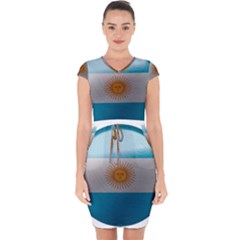 Argentina Flag Country Nation Capsleeve Drawstring Dress 