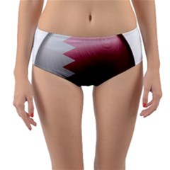 Qatar Flag Country Nation National Reversible Mid-waist Bikini Bottoms by Sapixe