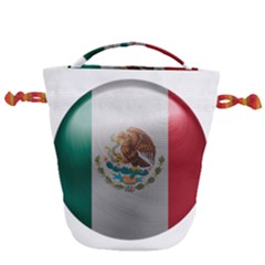Mexico Flag Country National Drawstring Bucket Bag by Sapixe