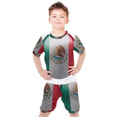 Mexico Flag Country National Kids  Tee And Shorts Set by Sapixe